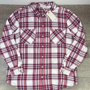 Lucky Brand Plaid Button-Down Shirt – Women’s XL/TG – Red, White & Blue – NWT